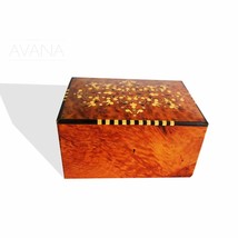 African Tuia Walnut Wood Hand Carved Moroccan Inlay Box Table Decor Centerpiece - £239.00 GBP