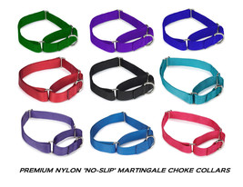 LARGE-XL Dog NO-SLIP Martingale Greyhound Choke Nylon Training Collar Obedience - £8.85 GBP+