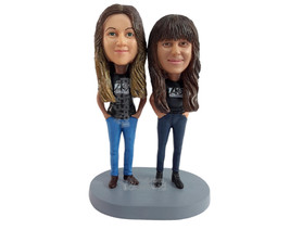 Custom Bobblehead Nice looking sisters wearing same clothes - Parents &amp; Kids Sib - £121.50 GBP