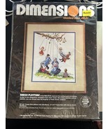 Dimensions AMISH PLAYTIME Counted Cross Stitch Kit #3622 Vtg 1986 Sealed - $294.77 MXN