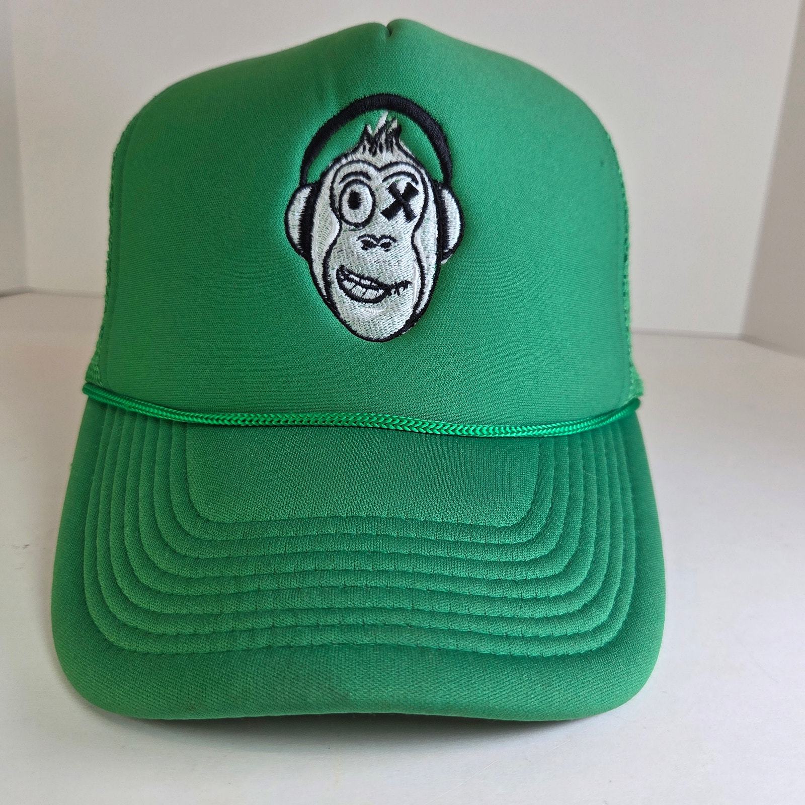 Green Monkey Headphones X-Eye Trucker Hat Rope Bill Nissin Snapback - $16.99