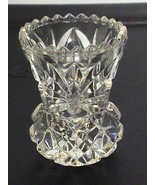 Vintage Pressed Glass Toothpick Holder Mini Vase Clear Pineapple Sawtoot... - £7.05 GBP