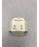 New Set Of 2 Sterling Silver Earrings Cross Studs Estate Jewelry Find KG - $13.55 CAD