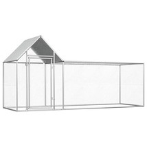 vidaXL Silver Galvanized Steel Chicken Coop - 9ft x 3ft x 4.9ft, Galvanized - $318.49