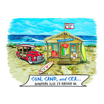 &quot;Sun Sand and Sea&quot; - Beach Shack Vinyl Decal - Car Truck Cooler - £5.56 GBP+