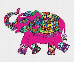 Pepita Needlepoint Canvas: Elephant in Celebration, 12&quot; x 10&quot; - £67.62 GBP+