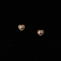925 Silver 14k Gold Plated Stud Earrings Cute Cake Side Heart Earrings Simple St - £10.47 GBP