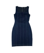 GUESS Full Back Zipper Dark Denim Bodycon Dress Womens Small Fitted Slee... - $32.66