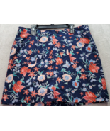 St. John&#39;s Bay Skort With Liner Women&#39;s 32 Navy Floral Cotton Pockets Lo... - $318.93 MXN