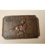 Vintage Pony Express From 1849 First With The U.S. Mail Belt Buckle - £15.01 GBP