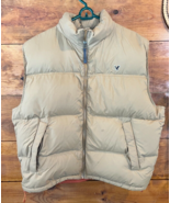American Eagle Outfitters Men&#39;s Beige Puffer Down filled Vest W/ Hidden ... - $20.20