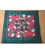 Quilted Christmas Table Topper Mat Machine Quilting Hand Appliqued - £8.74 GBP