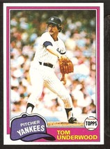1981 Topps # 114 New York Yankees Tom Underwood nr mt - £0.39 GBP