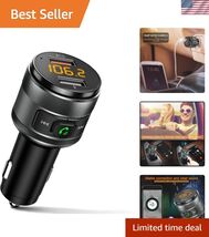 Wireless Bluetooth FM Transmitter for Car: Dual USB, Hi-Fi Sound &amp; Safety - $28.70