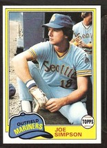 1981 Topps # 116 Seattle Mariners Joe Simpson nr mt - £0.39 GBP