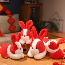 Funny Red Rabbit Toys Stuffed Lovely Animal Plush Doll for Kids Children Girls S - £12.55 GBP