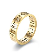 Mens Womens Gold Valknut Viking Rune Band Ring Stainless Steel Jewelry S... - £8.64 GBP