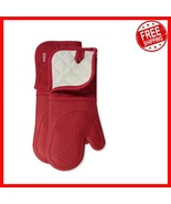 15-Inch Extra Long Silicone Oven Mitts - 932°F Heat Resistant, Red 2-Pie... - $483.92 MXN