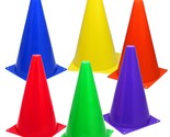 6 Assorted Color 9&quot; Cones Train Like a Champion Soccer Football Agility ... - $20.89