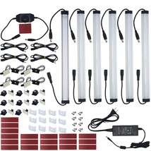 Under Cabinet Led Lighting Kit Plug In Or Hardwired, 6 Pcs 12 Inches Light Strip - £69.69 GBP