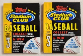 1993 Topps Stadium Club Series 3 Baseball Cards Lot of 2 (Two) Unopened Packs - £10.94 GBP