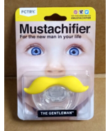 &quot;THE GENTLEMAN&quot; Mustachifier Mustache Pacifier by FCTRY - Yellow - 0-6M ... - $188.52 MXN