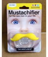 &quot;THE GENTLEMAN&quot; Mustachifier Mustache Pacifier by FCTRY - Yellow - 0-6M ... - £7.91 GBP