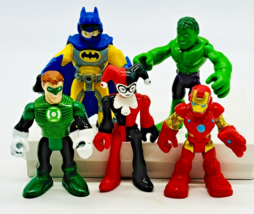 Imaginext Iron Man Batman Hulk Harley Quinn Green Lantern Lot 5 Action Figures - $18.69