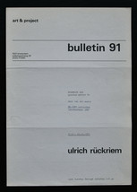 Art &amp; Project # ULRICH RÜCKRIEM # Bulletin 91, 1975, mint-- - £39.17 GBP