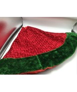 Christmas Tree Skirt Crushed Velvet Luxury Textured Plush Zigzag Red Gre... - £21.52 GBP