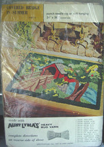 Punch Needle Rug Foundation Covered Bridge in Summer 24" x 36" - Vintage - $9.99