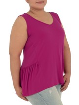 Terra &amp; Sky Women&#39;s Plus Peplum Tank Top Shirt 0X (14W)  Pink NEW - £16.33 GBP