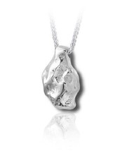 Sterling Silver Nugget Funeral Cremation Urn Pendant for Ashes w/Chain - £184.95 GBP