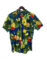 Empyre Surplus Co Mens Hawaiian Shirt Size Large Blue Green Pineapples F... - £14.70 GBP