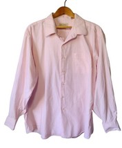 Tommy Bahama Mens Button Up Shirt Checkered Ridged Size 18 34-35 Pink White - £18.75 GBP