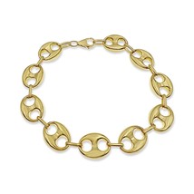 Puffed Mariner Anchor Link Bracelet Real 14k Gold 12.7mm 8.5&quot; - £932.84 GBP