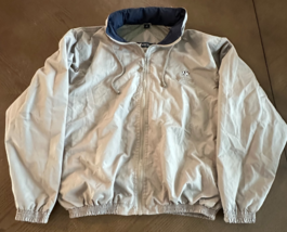 BIG DOGS Khaki Jacket Windbreaker Coat Rain Members Only Zip Up Mens Medium - $29.52
