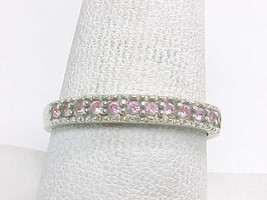 PINK TOPAZ Band RING in STERLING SILVER by AVON - Size 9 - £59.95 GBP