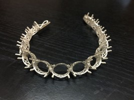 Silver 10 x 14 Semi Mount Bracelet 925 Sterling silver mm Oval bracelet - $74.83