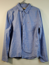 Hollister Shirt Men&#39;s Small Blue Denim Cotton Collared Long Sleeves Button-Up - £8.61 GBP