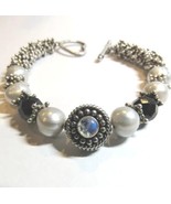 Fine Quality Handmade Sterling Silver Moonstone Pearl Toggle Clasp Brace... - $69.30