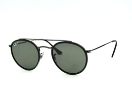Ray Ban RB 3647-N Polarized Round Sunglasses 002/58 Black / Green 51-22-145 #C19 - £56.22 GBP