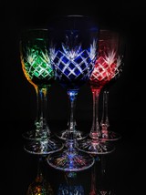 Faberge Odessa Crystal Colored  Tall Wine Glasses without case image 4