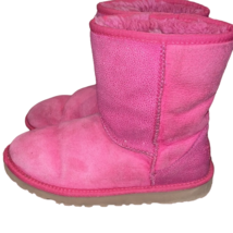 UGG Classic Short Pink Serein Sparkle Lambskin Winter Ankle Boots Womens 6 - £30.85 GBP