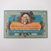 Postcard George Washington Loyal Hearts USA Political Patriotic Embossed Antique - £7.85 GBP