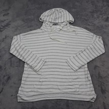 Freshman Sweater Womens M Gray Stripe Long Sleeve Hooded Knit Drawstring Pocket - £20.61 GBP