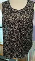 COLDWATER CREEK LADY&#39;S TOP SMALL 8 LIGHT BLACK &amp; WHITE     b1 - $18.80