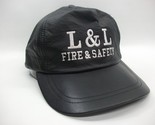 LL Fire Safety Hat Black Leather Strapback Baseball Cap - $19.99