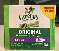 Greenies Original Large Natural Chicken Dental Dog Treats-54oz For Dogs ... - £30.90 GBP