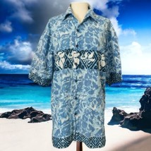 Hawaiian Shirt Mens M Vintage 90s Tropical Floral Button Front Camp Magnum PI - £15.52 GBP